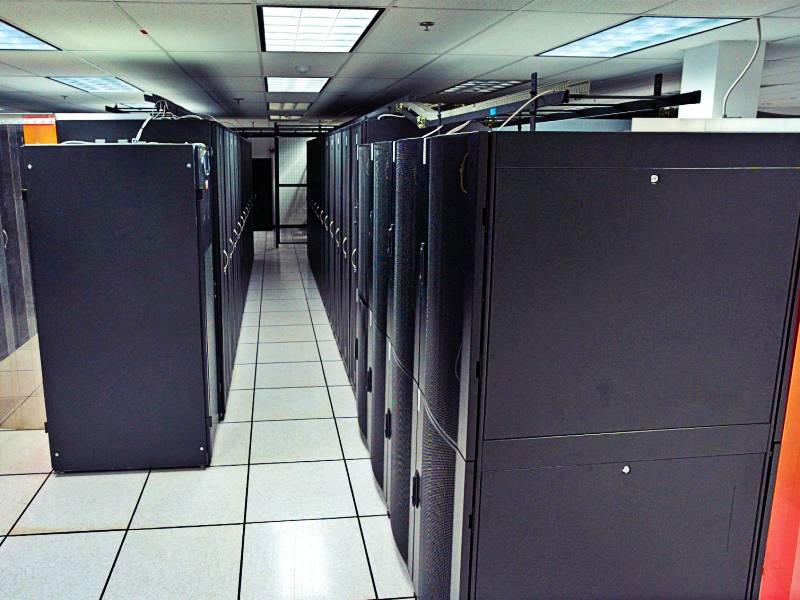Cabinet rows in Datacate's Rancho Cordova data center